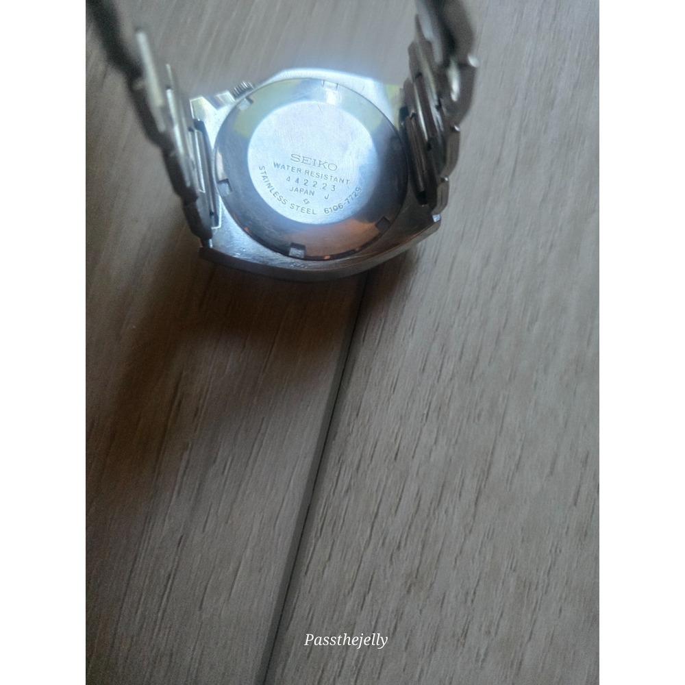 Vintage Seiko DX 6106-7729 Automatic Blue Sunburst Dial Prism Crystal Watch - Picture 6 of 6